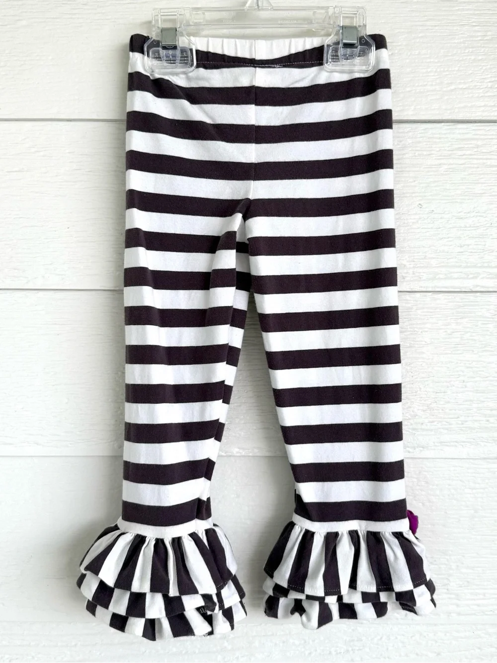 Rare, Too! 3T Girls Striped Floral Tunic & Legging Set - Gray, White, Plum, Lime